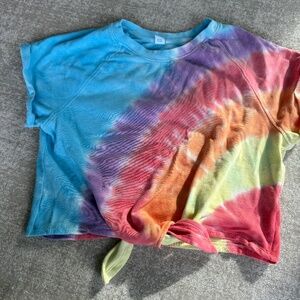 Old Navy Cropped Tie Front Tee